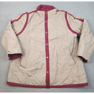 Womens Vintage 80's Extra Large (22.5) Quilted Puffer Parka Coat Full Snap Lined
